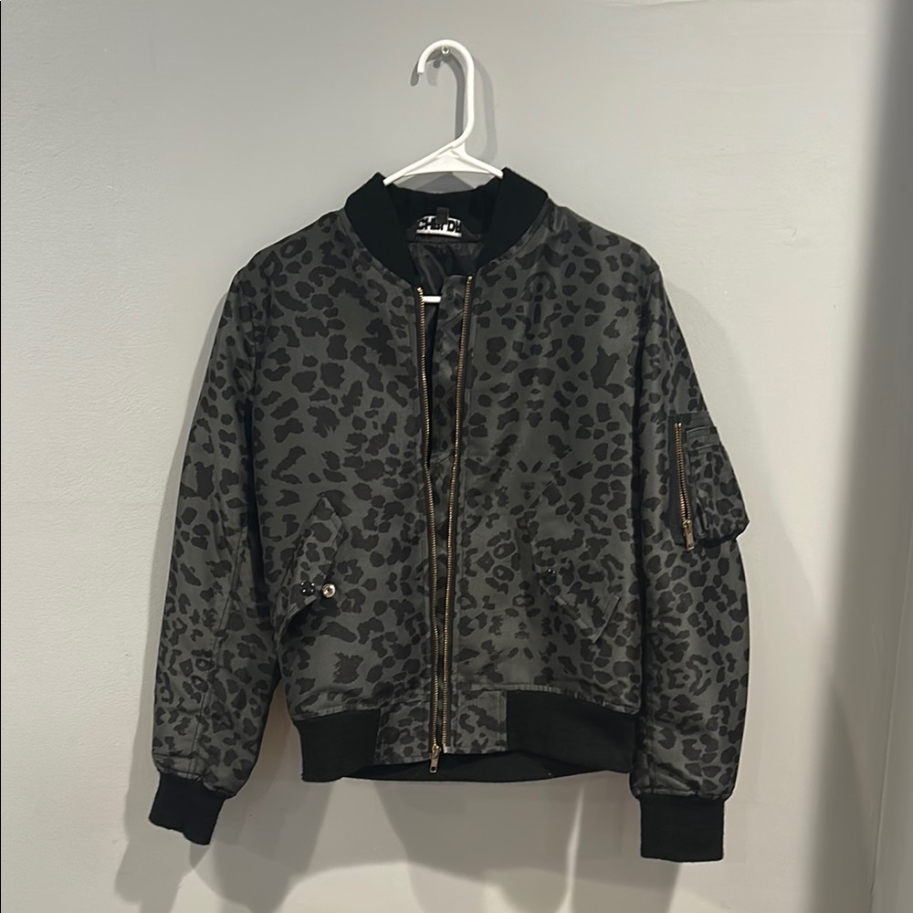 Leopard Print Bomber Jacket